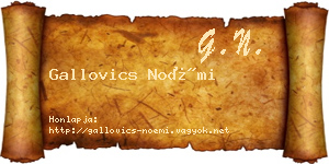 Gallovics Noémi névjegykártya